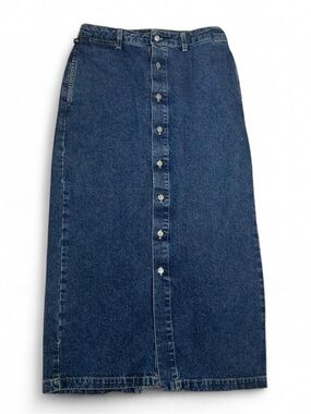 Vintage Polo Jeans Co Ralph Lauren Denim Maxi Skirt Button Front Size 10